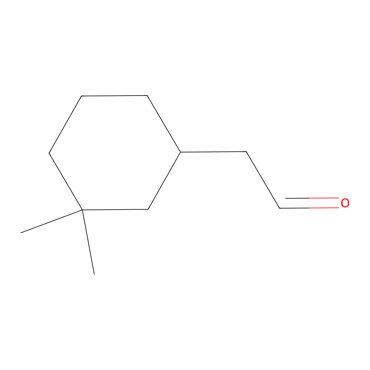 3,3-Dimethylcyclohexaneacetaldehyde molecular structure, CAS 61382-53-4