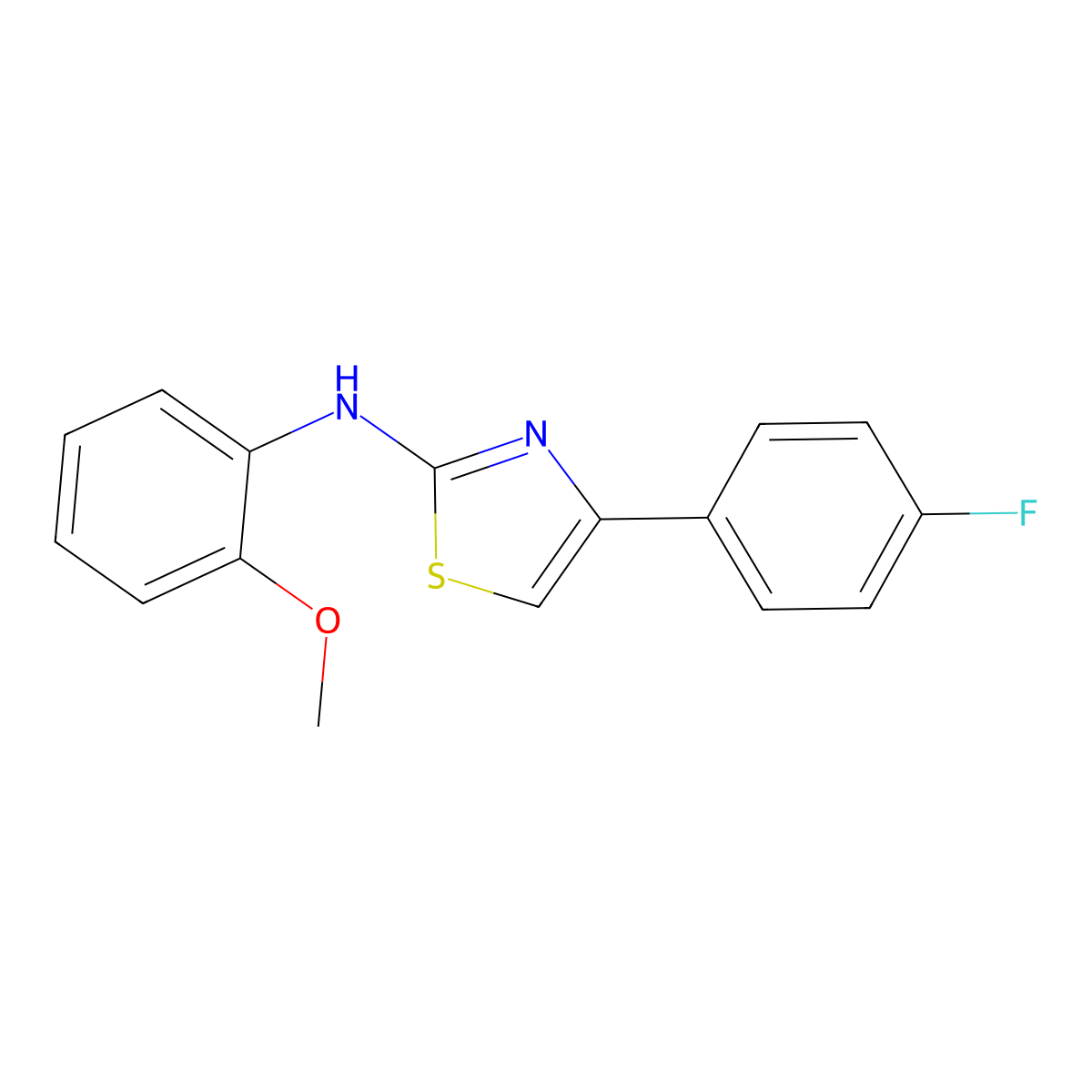 4-(4-fluorophenyl)-N-(2-methoxyphenyl)-1,3-thiazol-2-amine molecular structure, CAS 61383-58-2