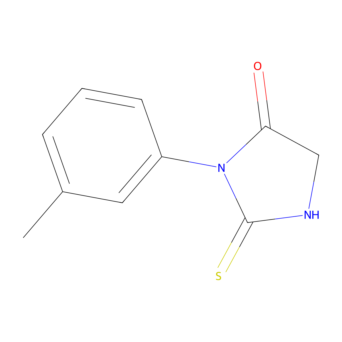 2-mercapto-3-(3-methylphenyl)-3,5-dihydro-4H-imidazol-4-one molecular structure, CAS 61388-77-0
