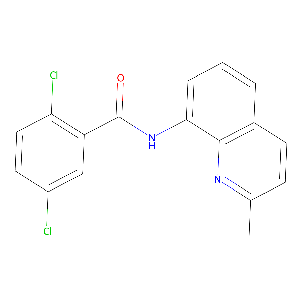 2,5-Dichloro-N-(2-methylquinolin-8-yl)benzamide molecular structure, CAS 61388-92-9