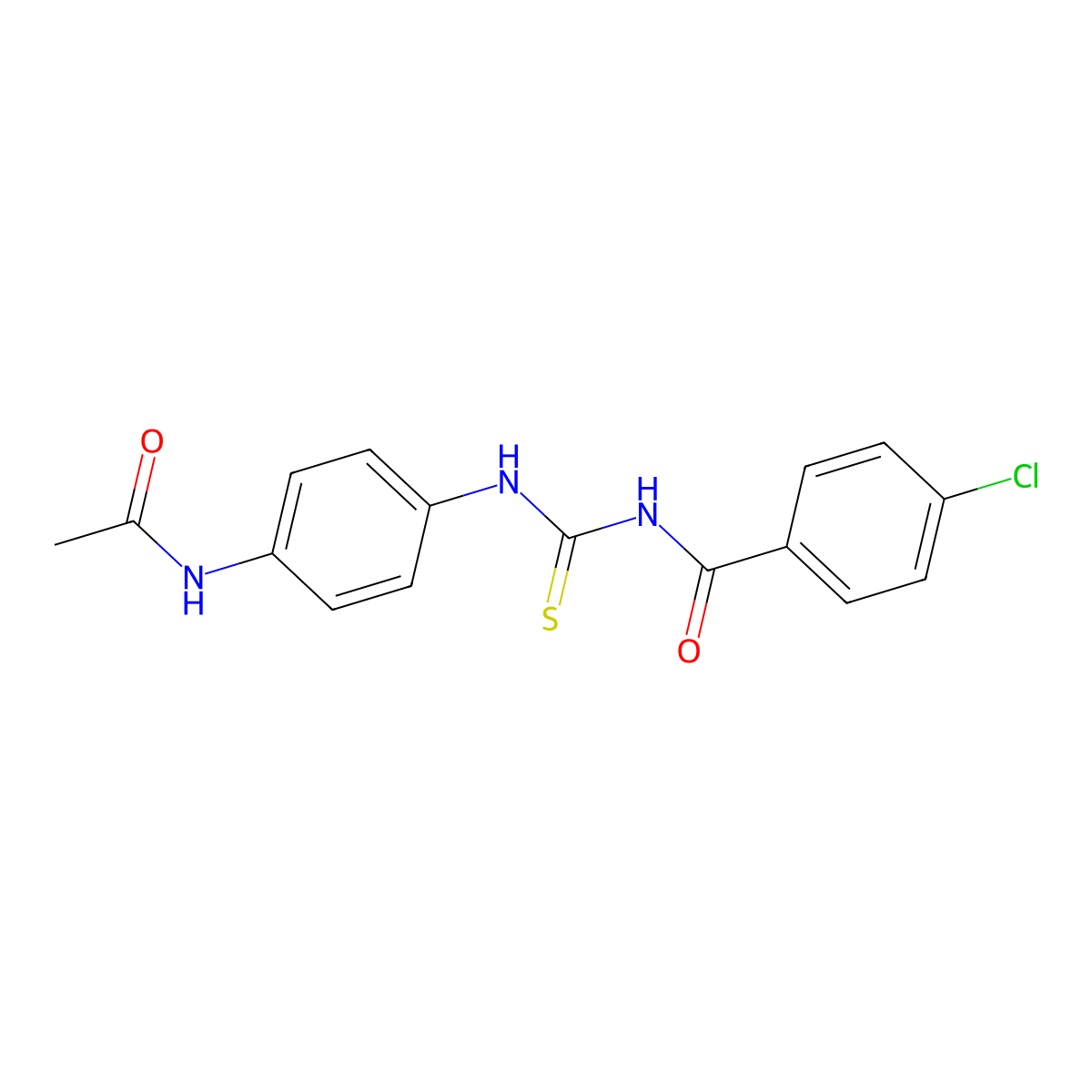 N-[(4-acetamidophenyl)carbamothioyl]-4-chlorobenzamide molecular structure, CAS 6139-12-4