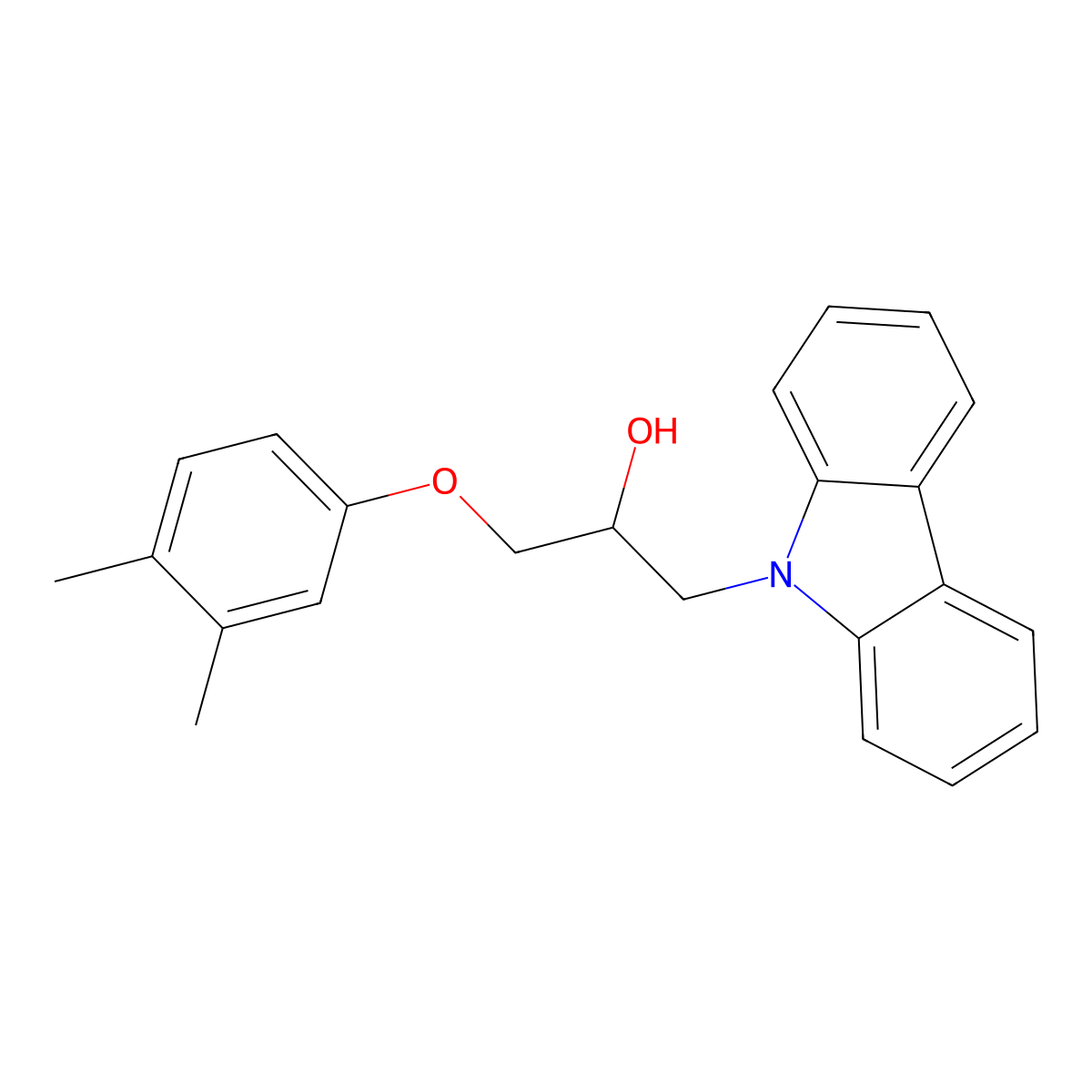 1-Carbazol-9-yl-3-(3,4-dimethylphenoxy)propan-2-ol molecular structure, CAS 6139-16-8