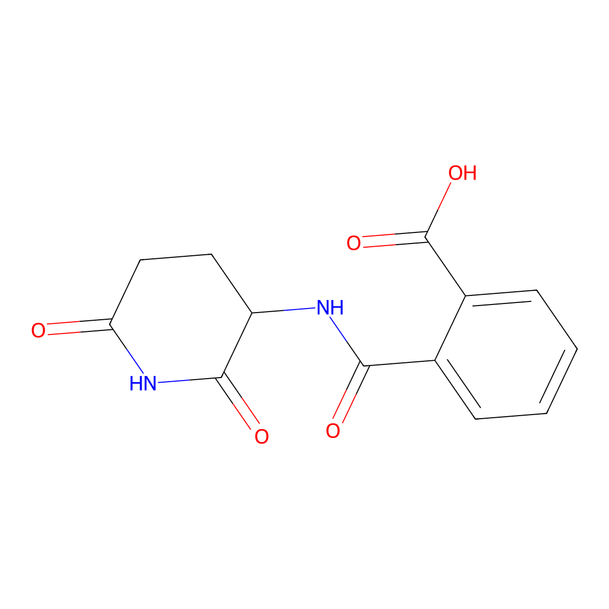 N-(2,6-Dioxo-3-piperidyl)phthalamic acid molecular structure, CAS 6139-18-0