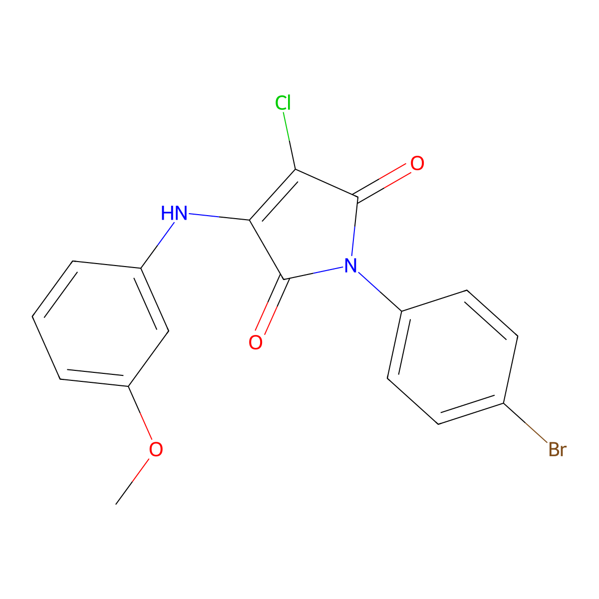1-(4-Bromophenyl)-3-chloro-4-(3-methoxyanilino)-1H-pyrrole-2,5-dione molecular structure, CAS 6139-24-8