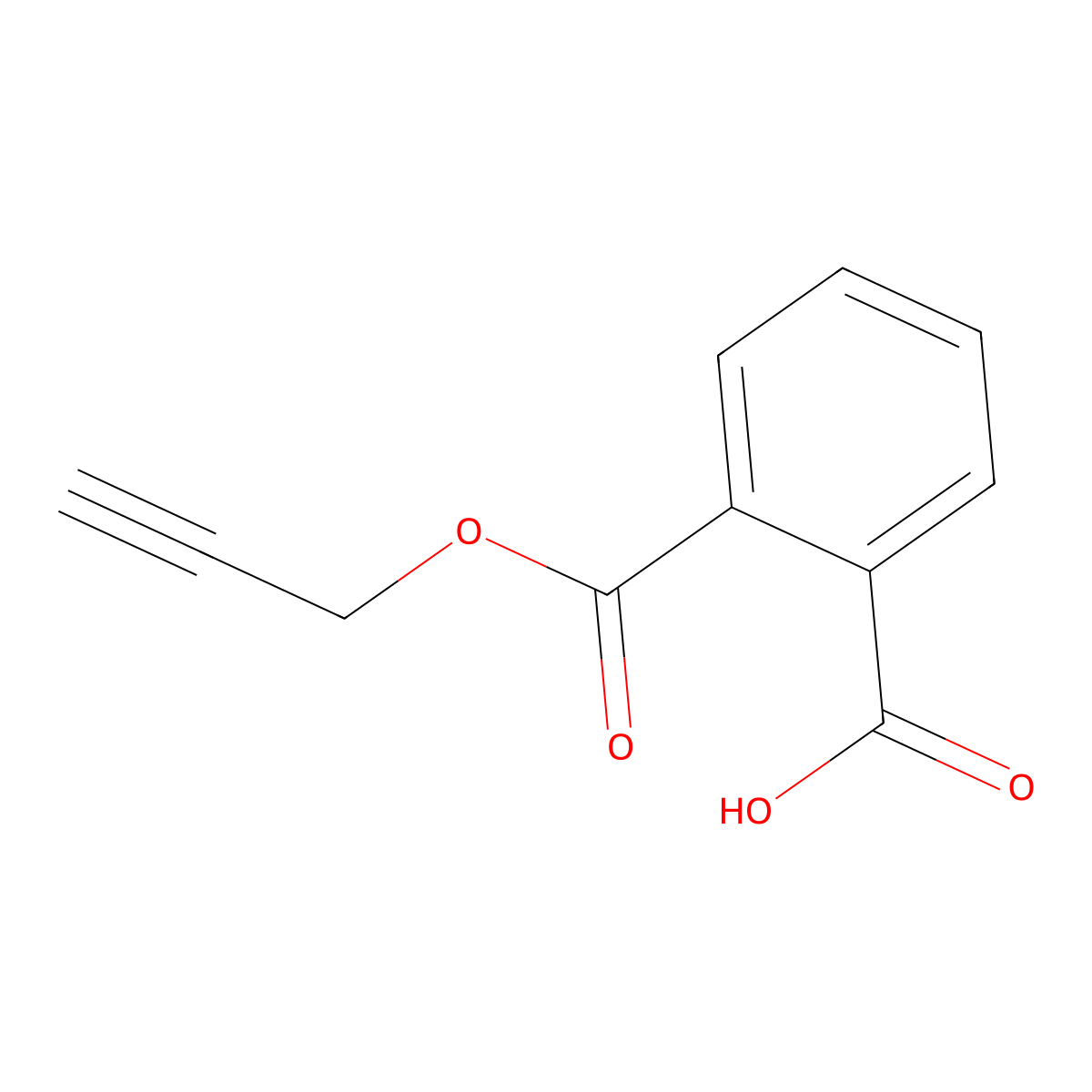 2-Prop-2-ynoxycarbonylbenzoic acid molecular structure, CAS 6139-61-3