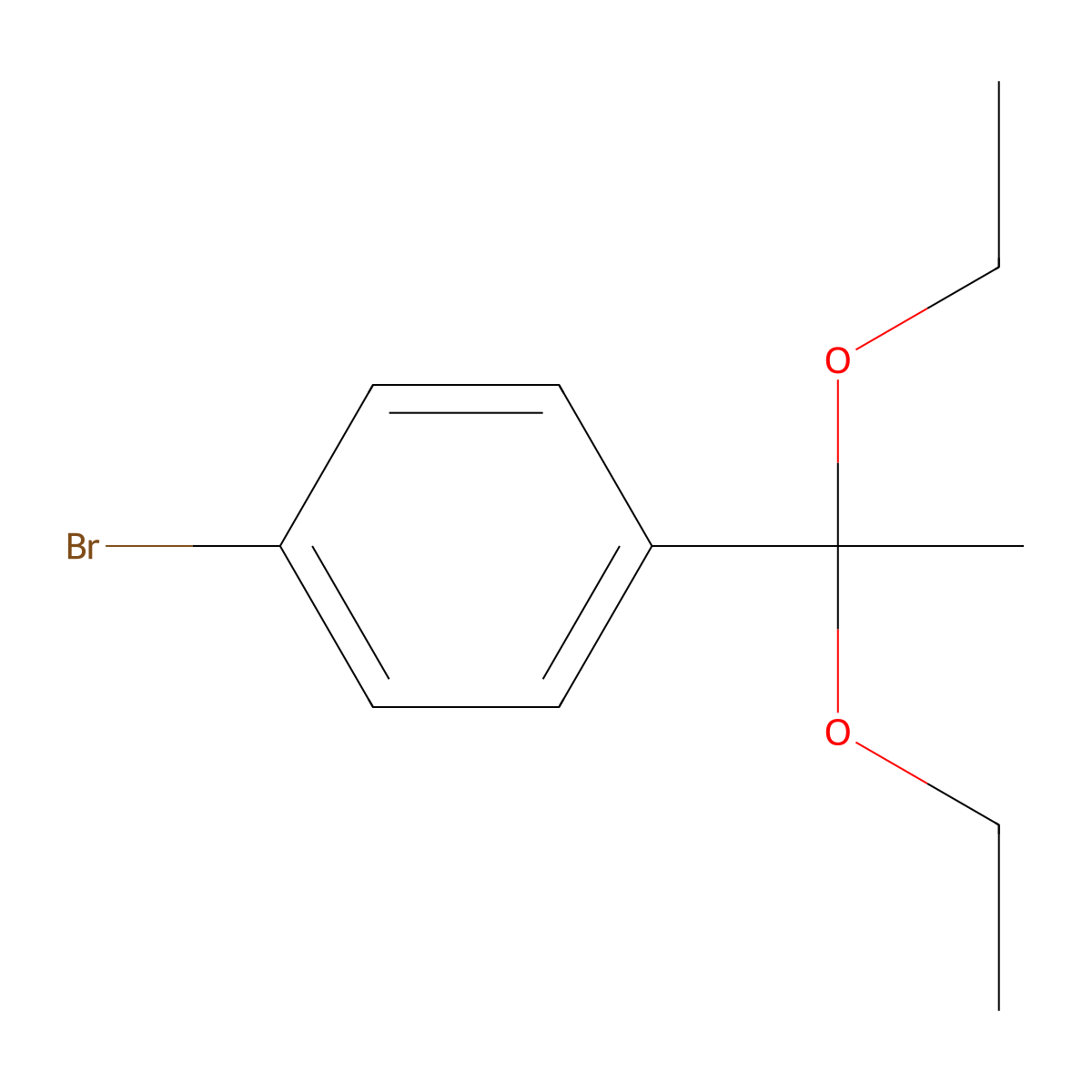 1-Bromo-4-(1,1-diethoxyethyl)benzene molecular structure, CAS 61390-40-7