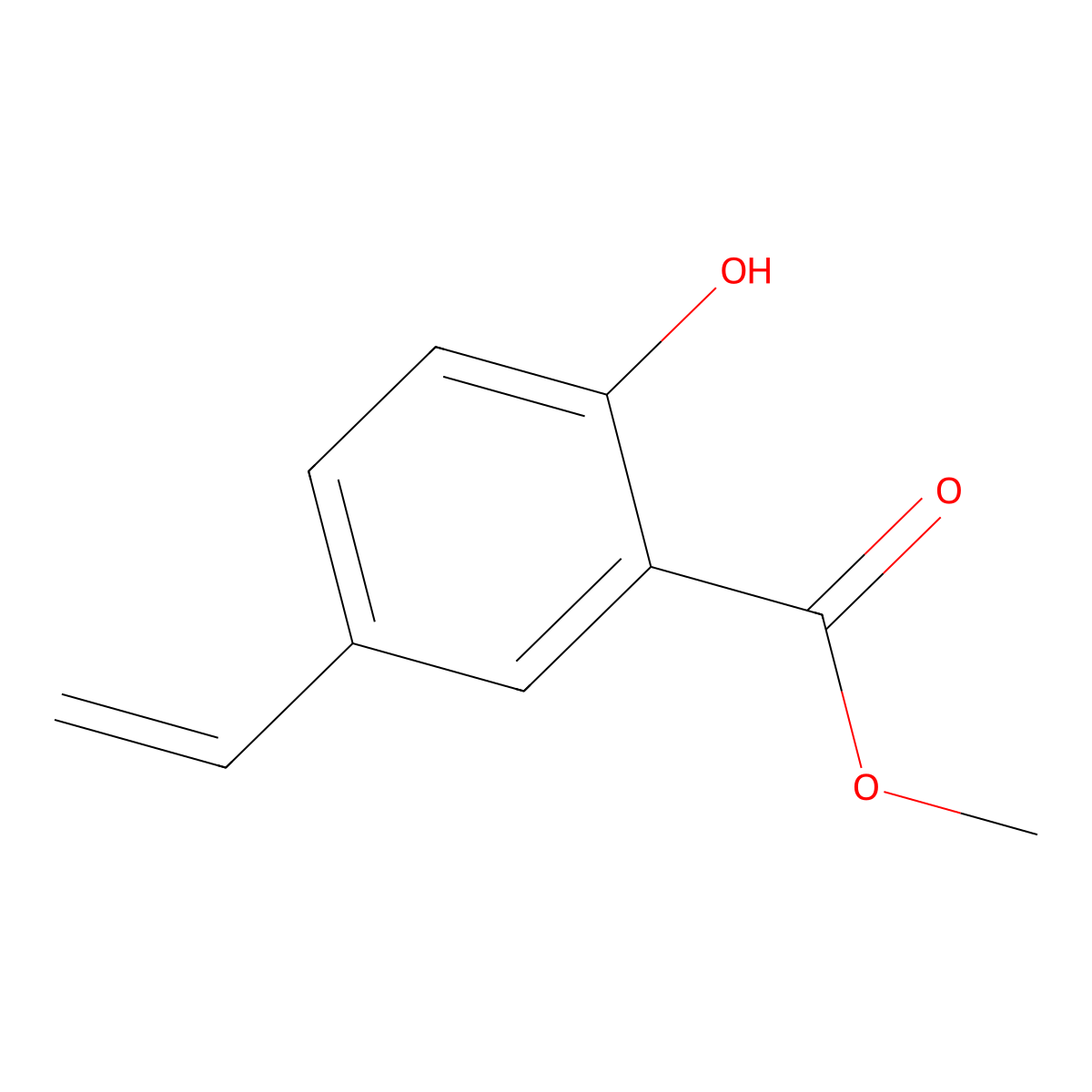Methyl 5-ethenyl-2-hydroxybenzoate molecular structure, CAS 61393-01-9