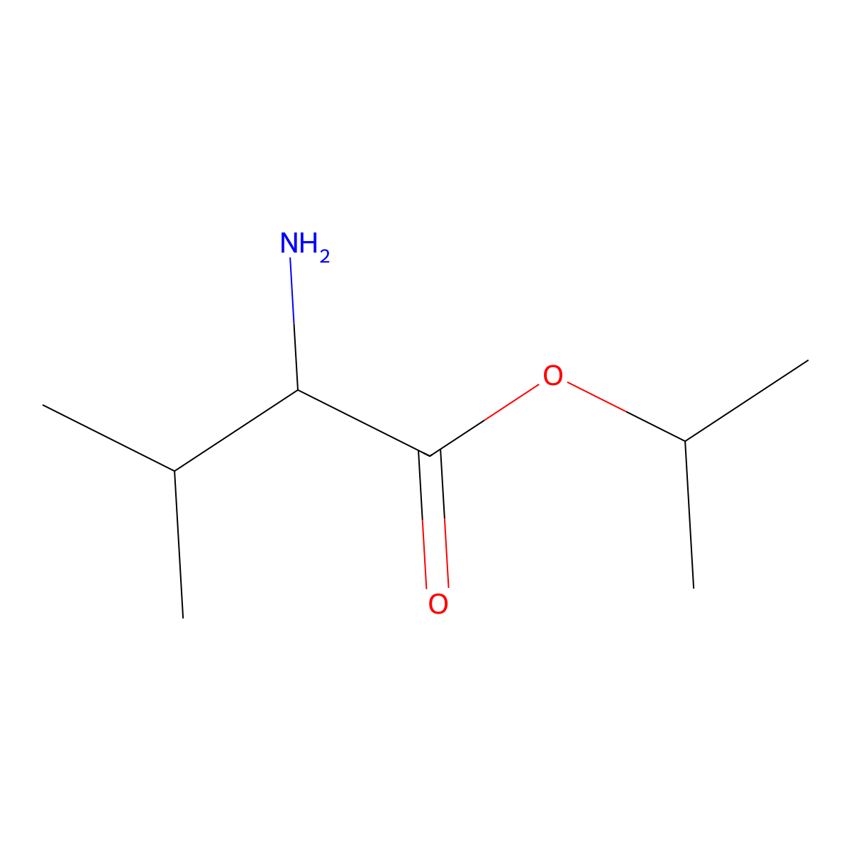 propan-2-yl (2S)-2-amino-3-methylbutanoate molecular structure, CAS 61393-65-5