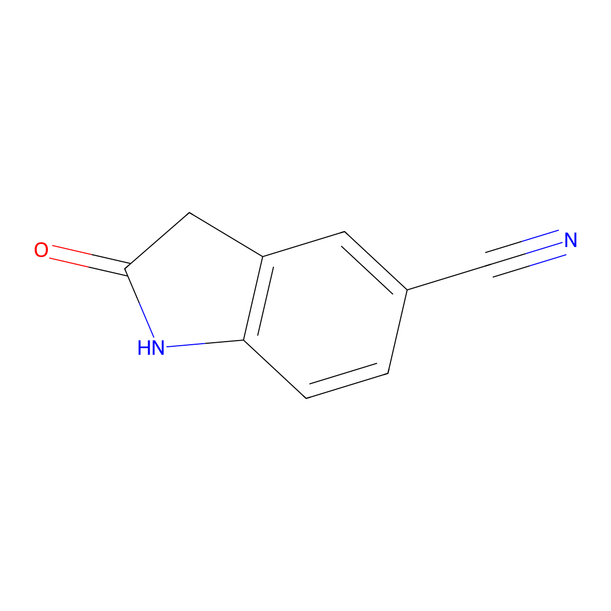 2-Oxo-2,3-dihydro-1H-indole-5-carbonitrile molecular structure, CAS 61394-50-1