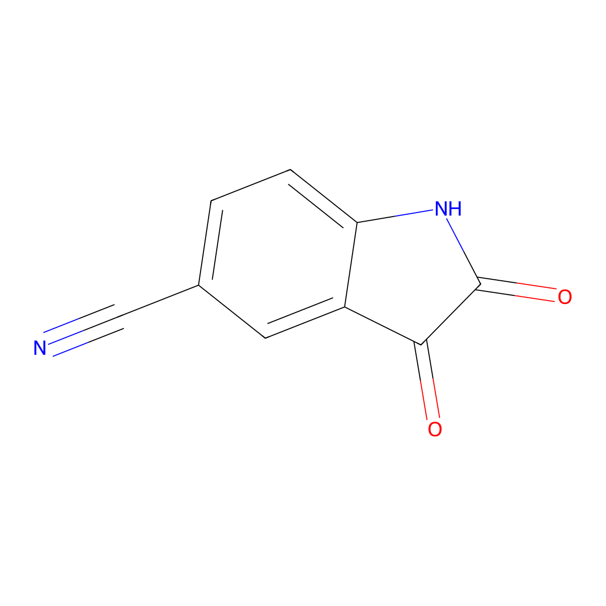 2,3-Dioxoindoline-5-carbonitrile molecular structure, CAS 61394-92-1