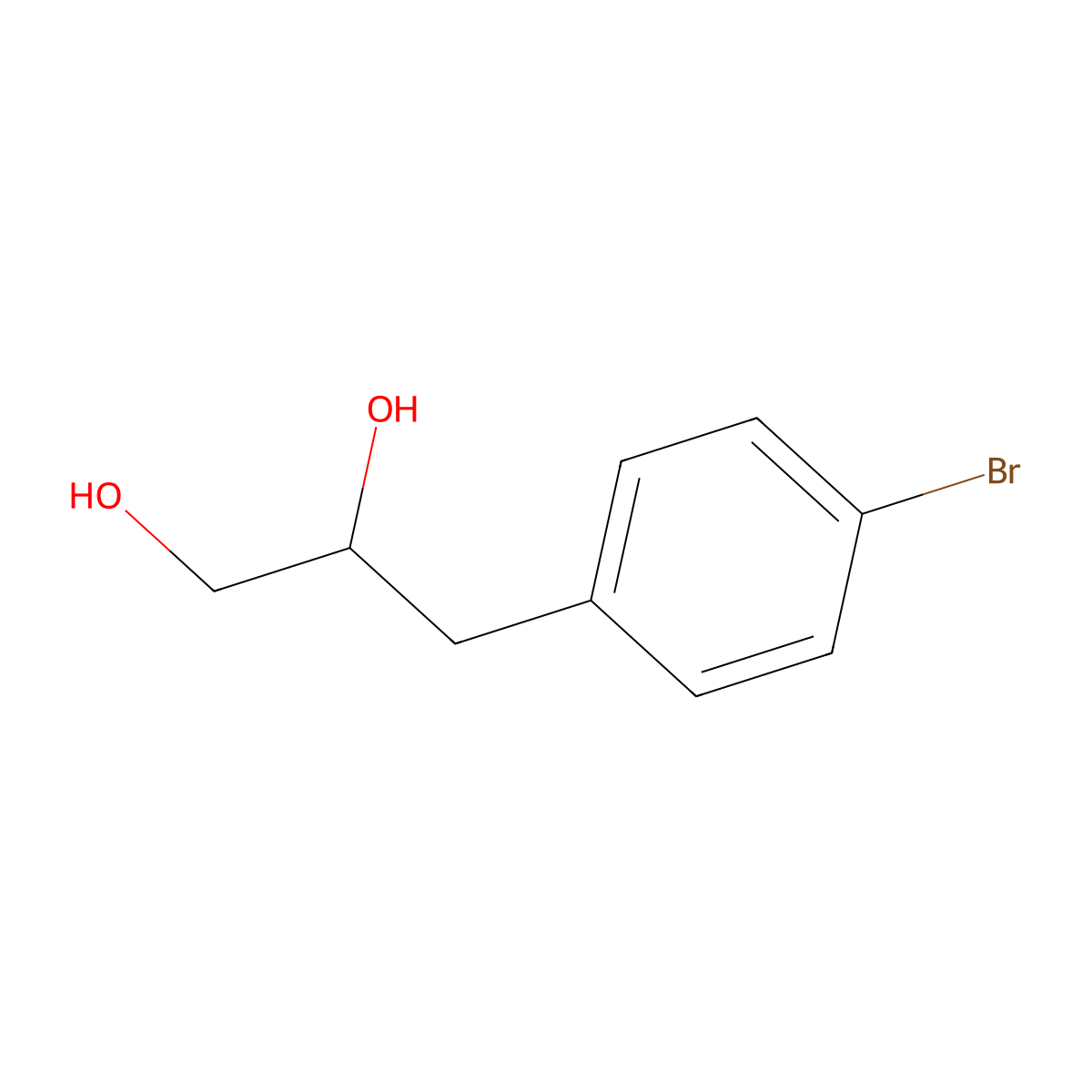 3-(4-Bromophenyl)-1,2-propanediol molecular structure, CAS 61396-72-3
