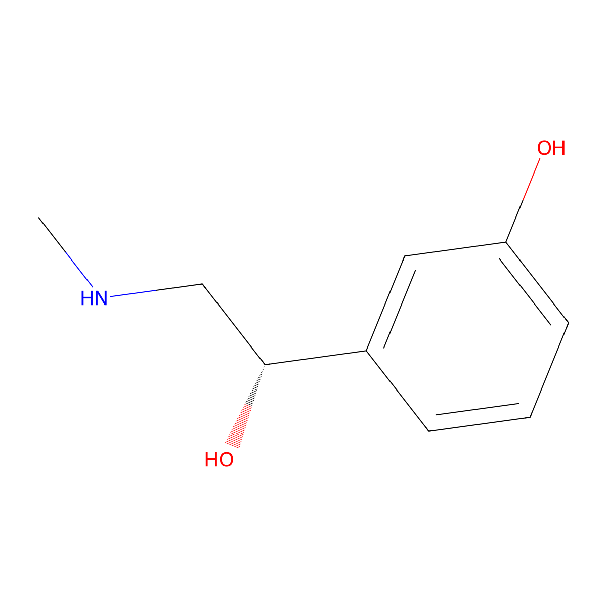 Phenylephrine, (S)- molecular structure, CAS 614-03-9