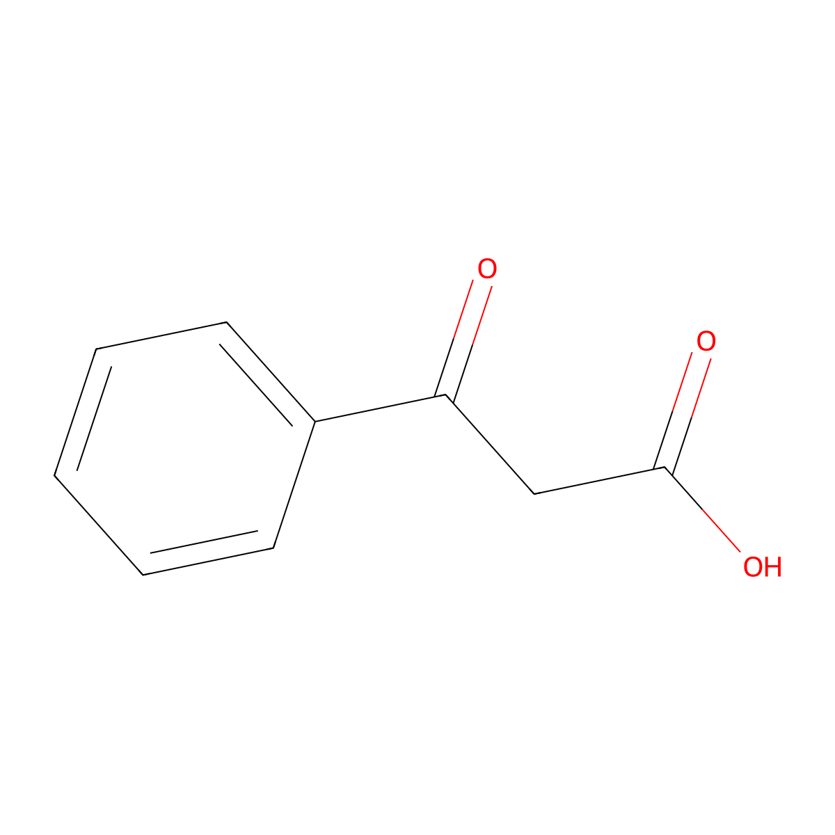 Benzoylacetic acid molecular structure, CAS 614-20-0
