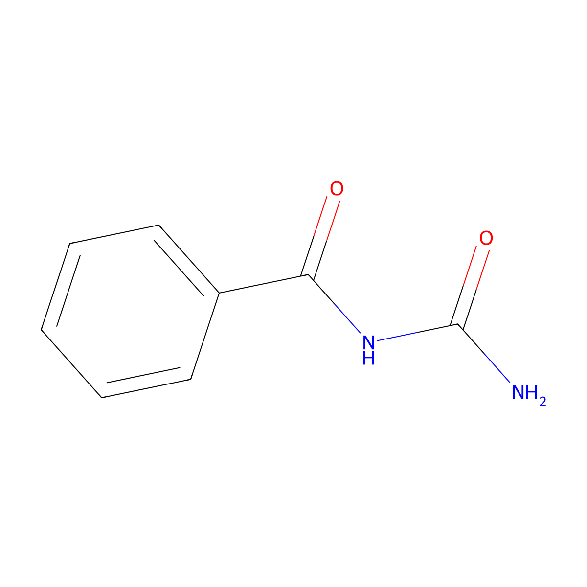 Benzoylurea molecular structure, CAS 614-22-2