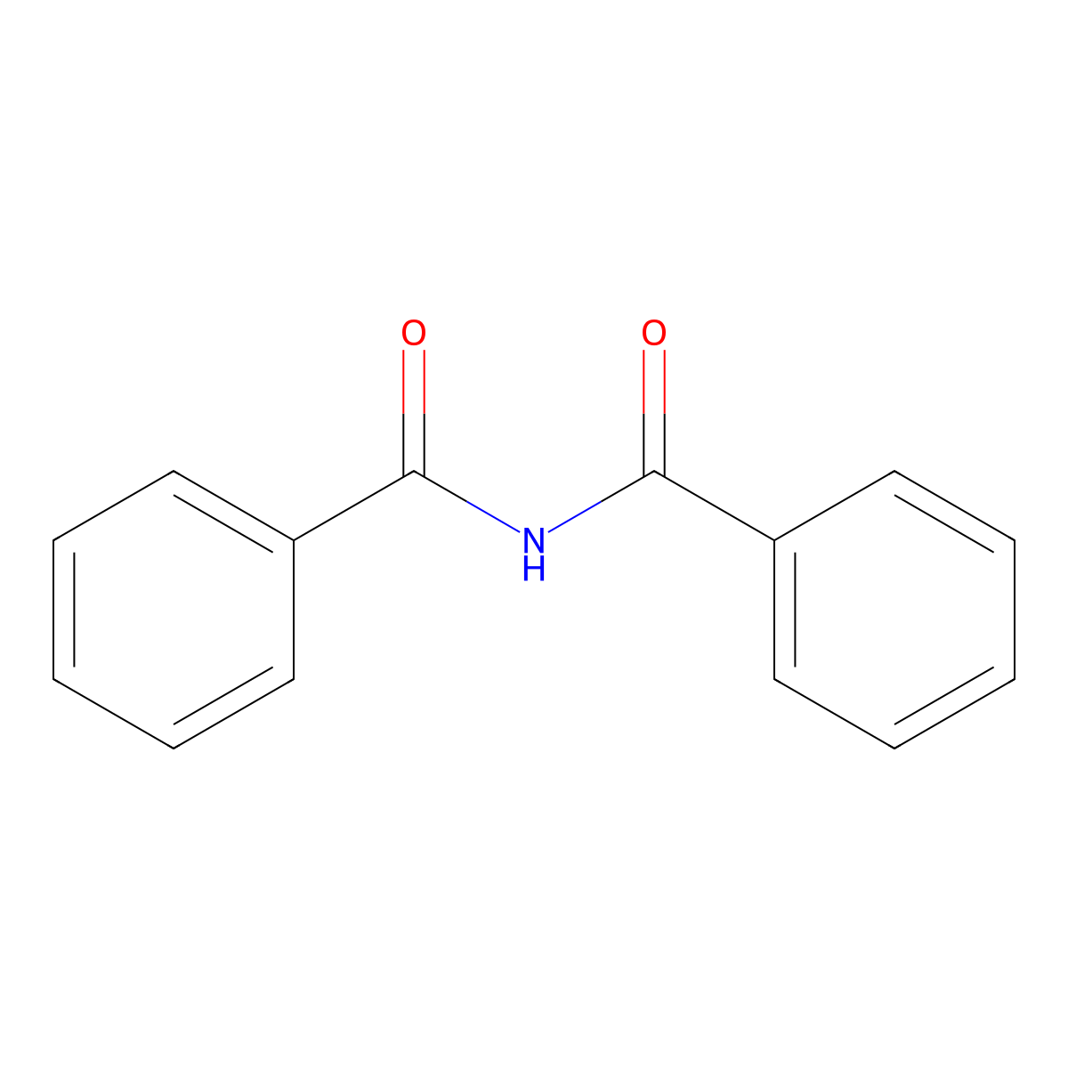 N-benzoylbenzamide molecular structure, CAS 614-28-8