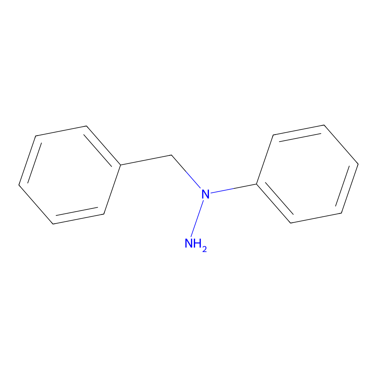 1-Benzylphenylhydrazine molecular structure, CAS 614-31-3