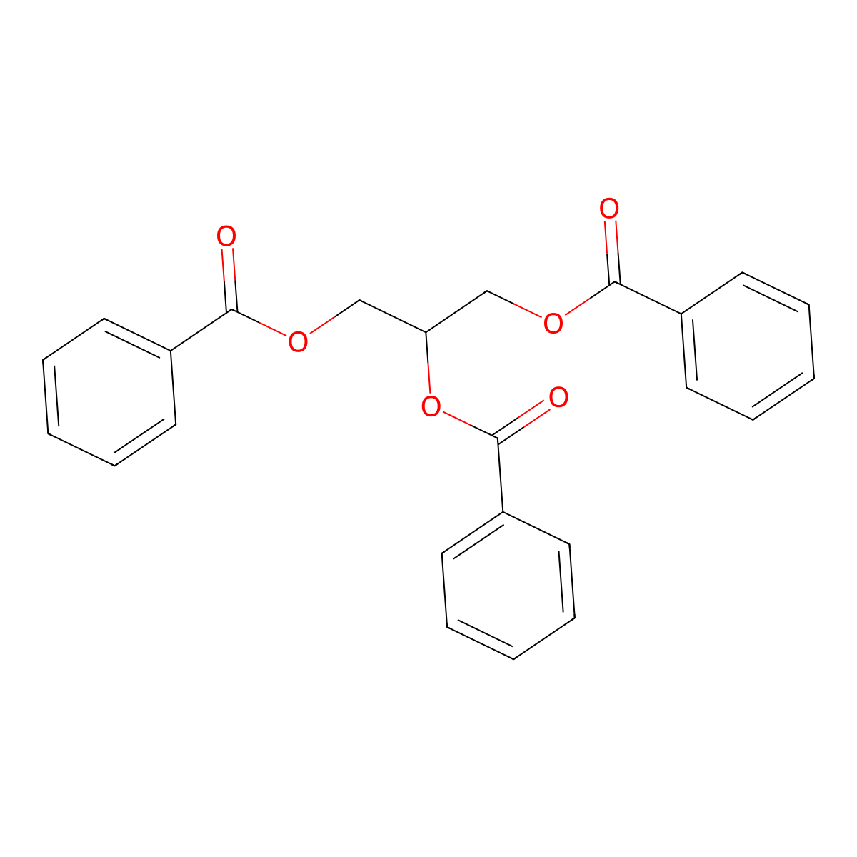 Glyceryl tribenzoate molecular structure, CAS 614-33-5