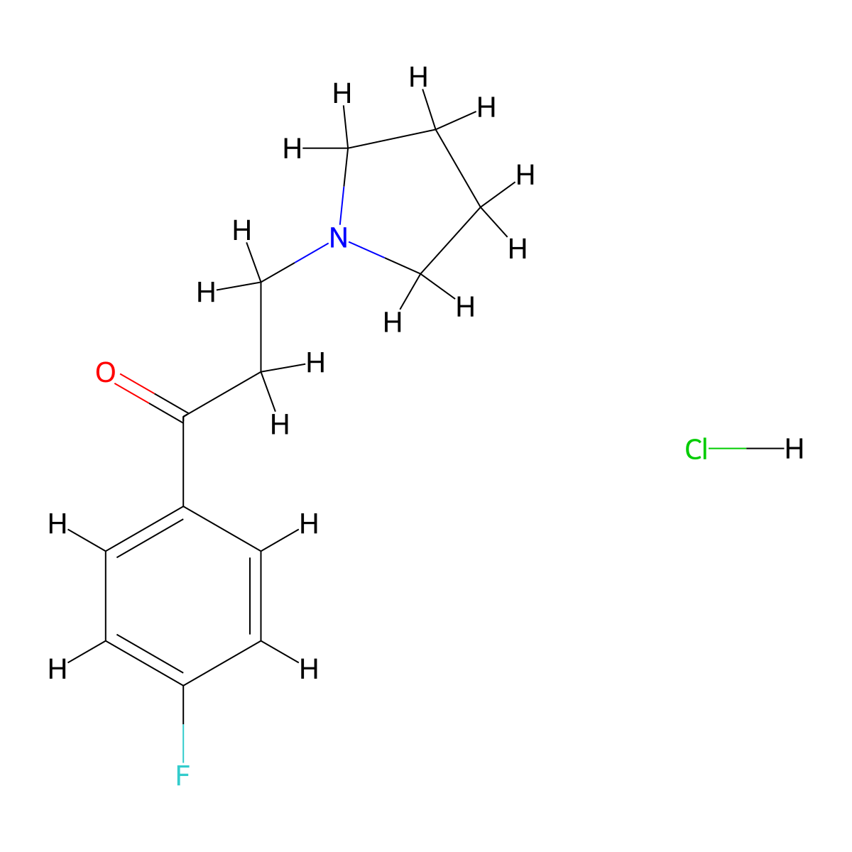 1-(4-Fluorophenyl)-3-(pyrrolidin-1-YL)propan-1-one hydrochloride molecular structure, CAS 614-37-9