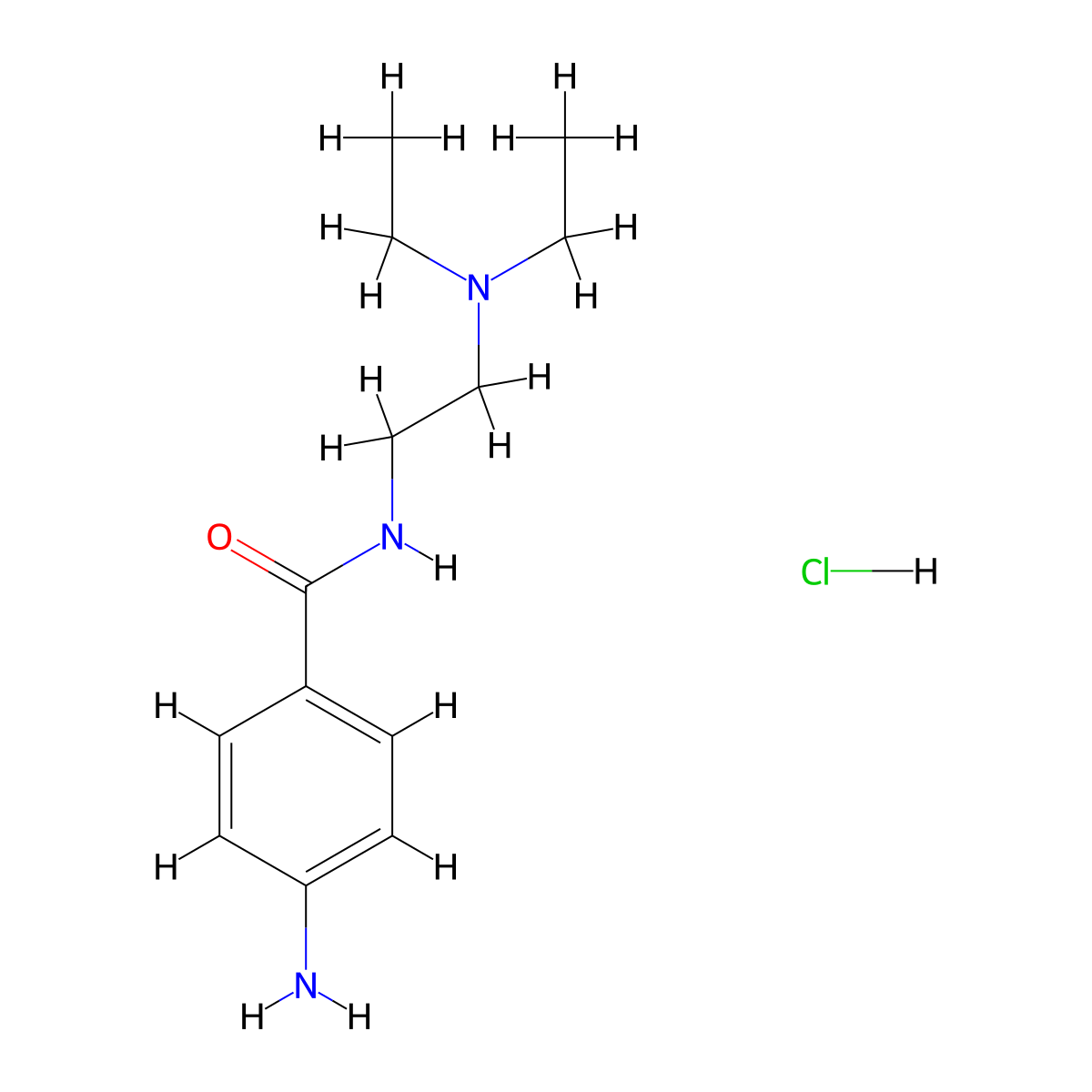Procainamide Hydrochloride molecular structure, CAS 614-39-1