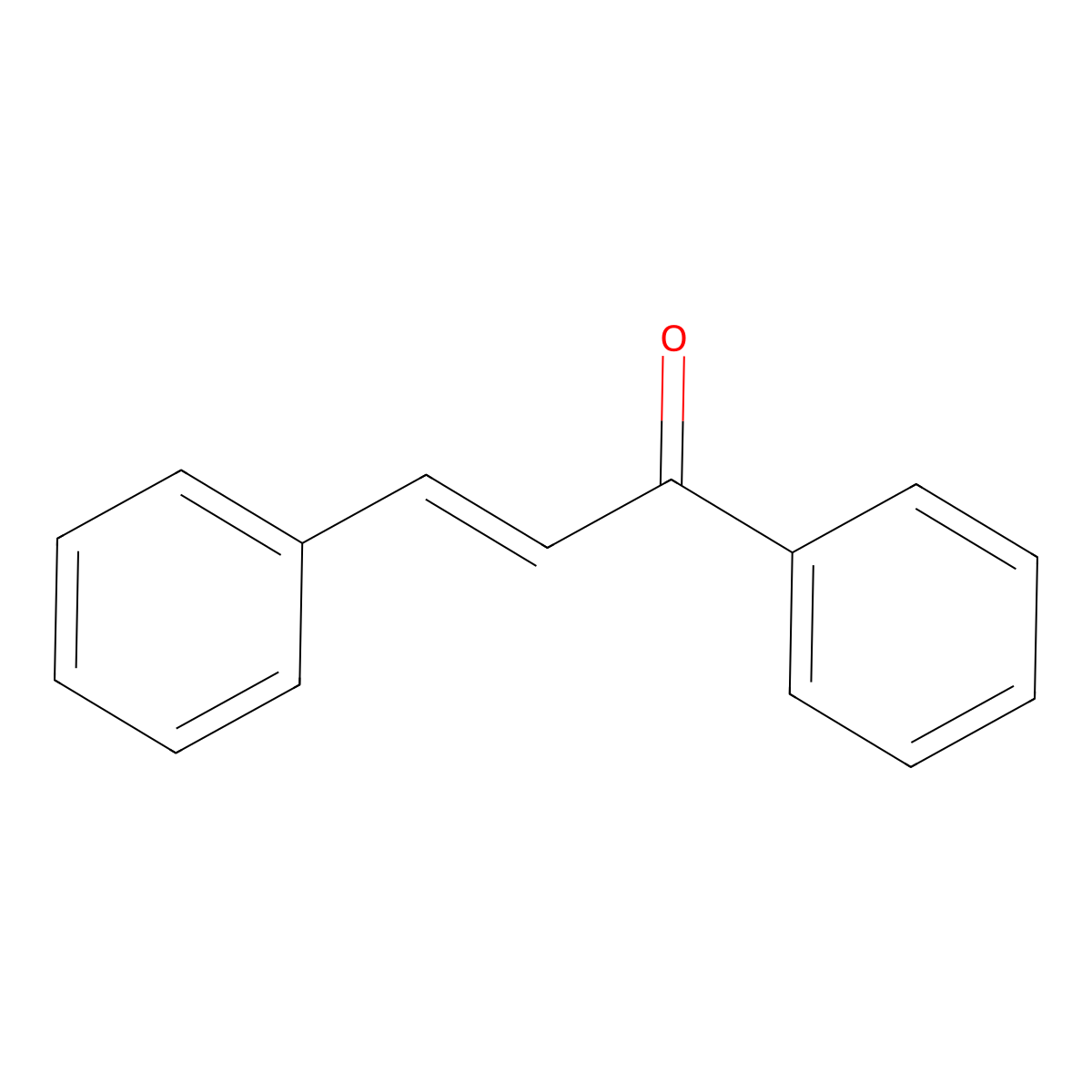Chalcone molecular structure, CAS 614-47-1