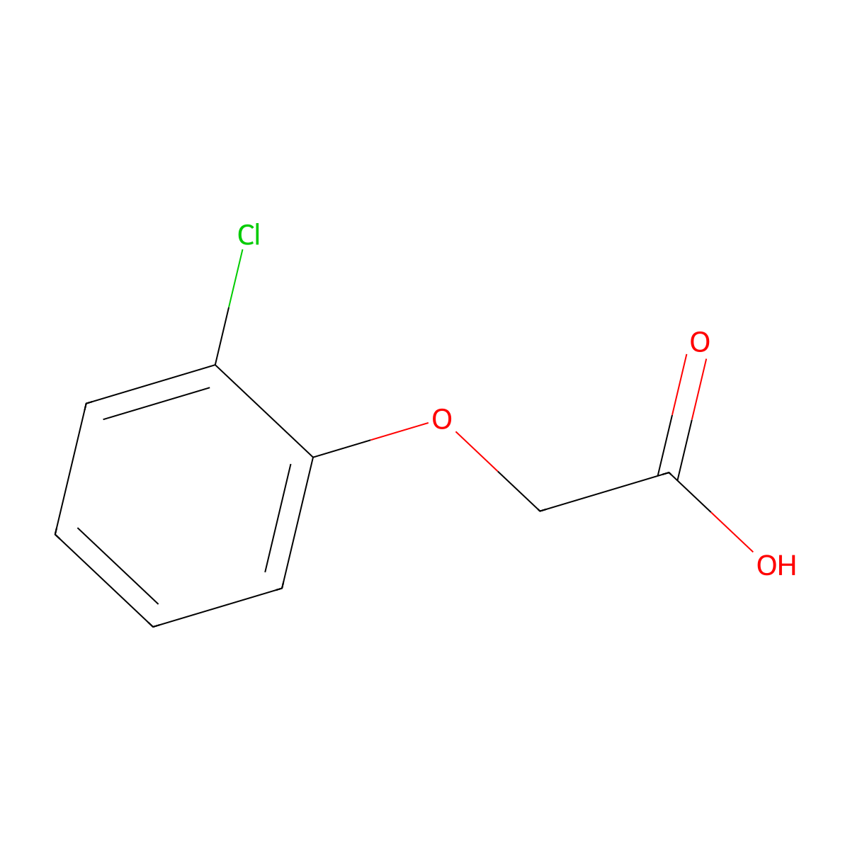 2-Chlorophenoxyacetic acid molecular structure, CAS 614-61-9