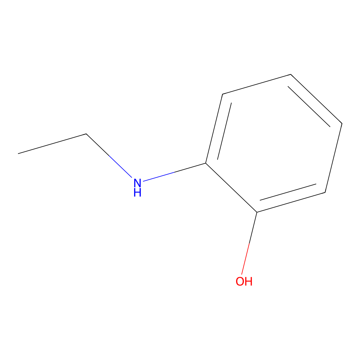 o-(Ethylamino)phenol molecular structure, CAS 614-70-0