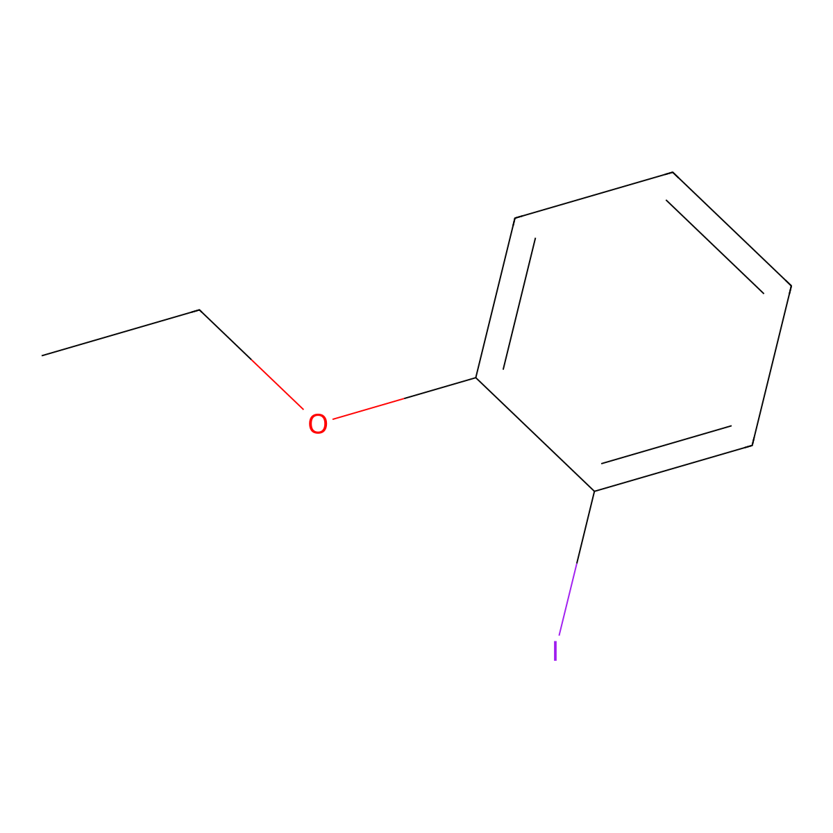 Benzene, 1-ethoxy-2-iodo- molecular structure, CAS 614-73-3