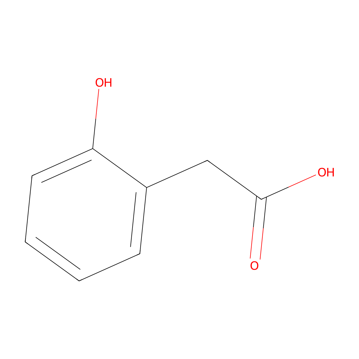 (2-Hydroxyphenyl)acetic acid molecular structure, CAS 614-75-5