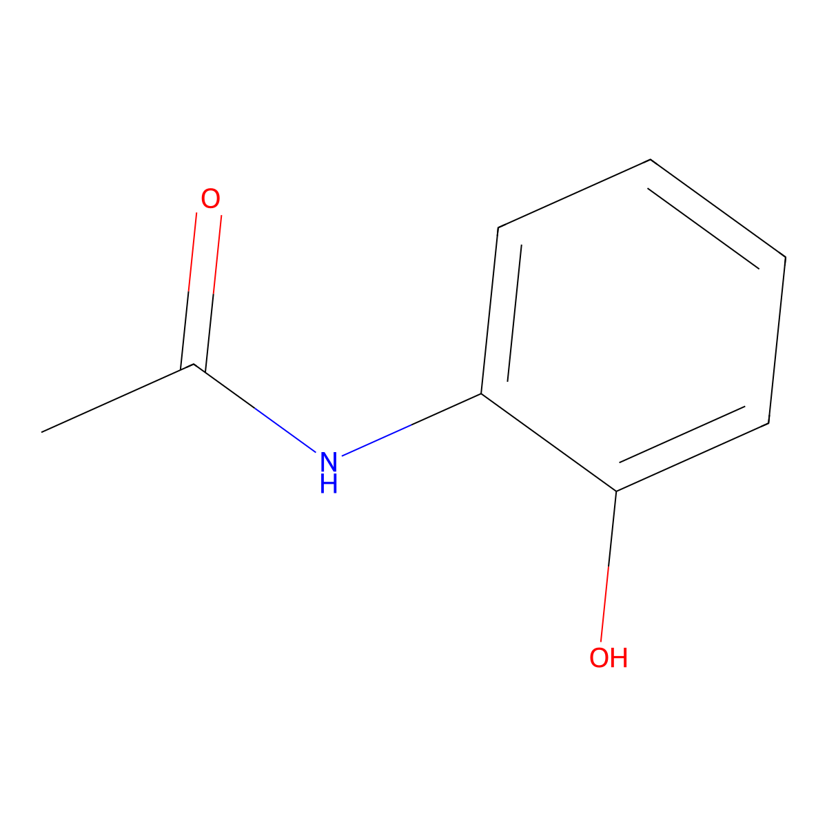 2-Acetamidophenol molecular structure, CAS 614-80-2