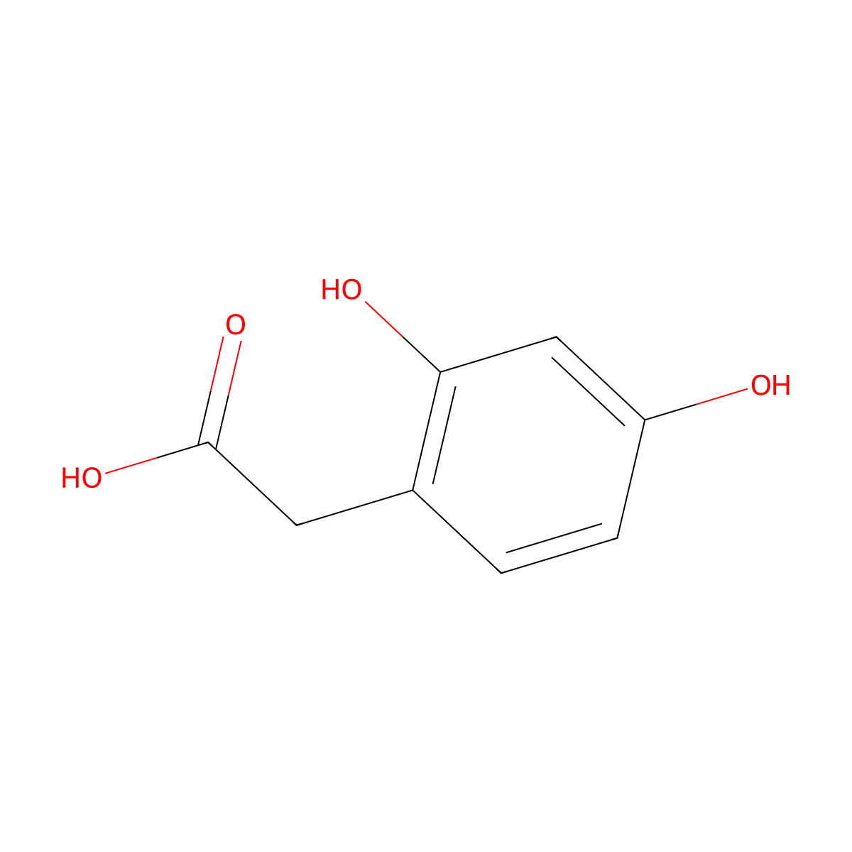 2,4-Dihydroxyphenylacetic acid molecular structure, CAS 614-82-4