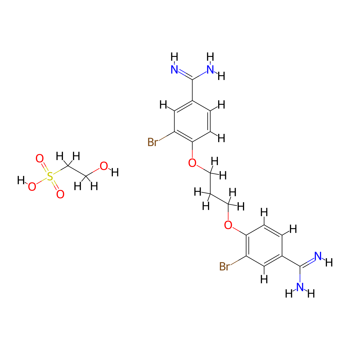 Dibromopropamidine isethionate molecular structure, CAS 614-87-9