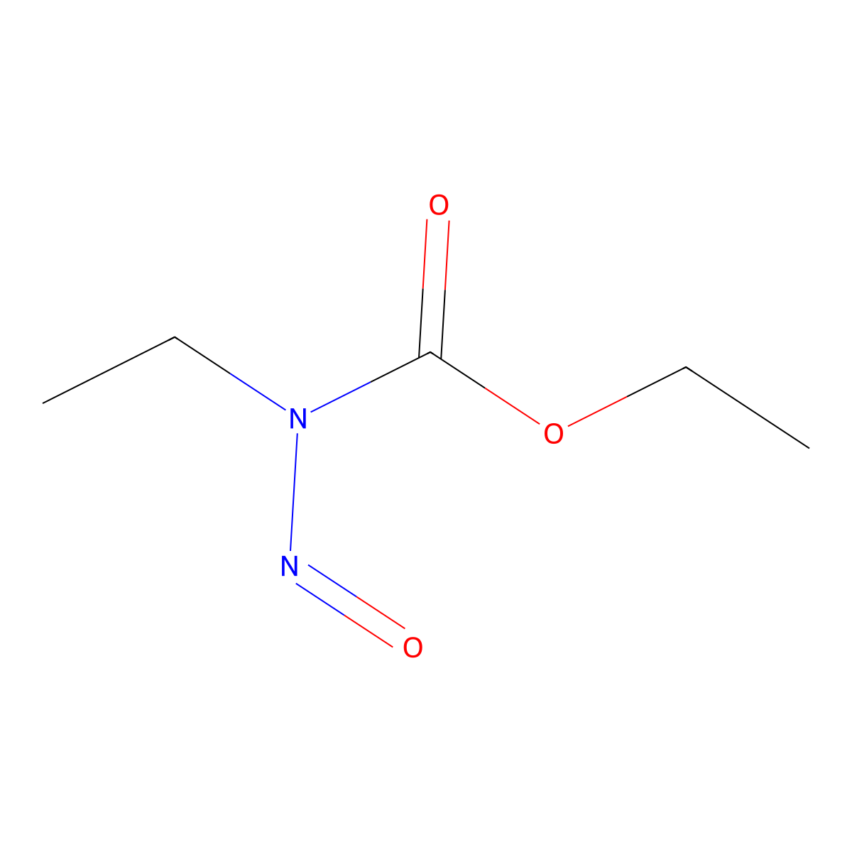 Ethyl N-ethyl-N-nitrosocarbamate molecular structure, CAS 614-95-9