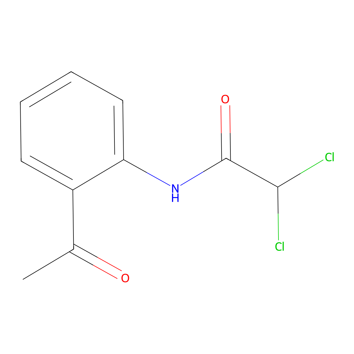Acetamide, N-(2-acetylphenyl)-2,2-dichloro- molecular structure, CAS 6140-12-1