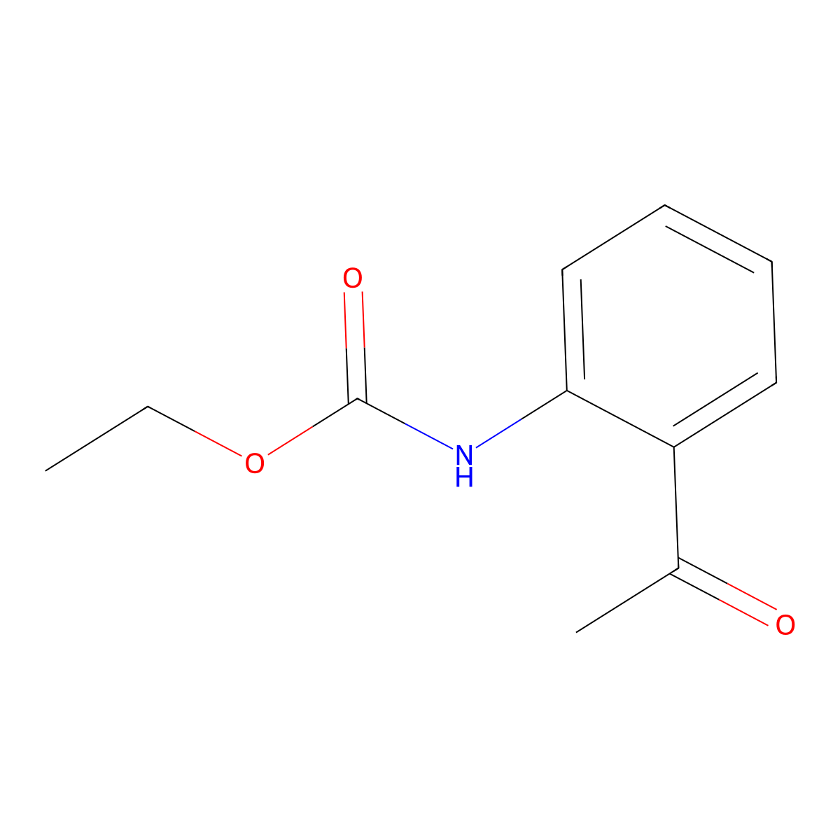Ethyl (2-acetylphenyl)carbamate molecular structure, CAS 6140-13-2