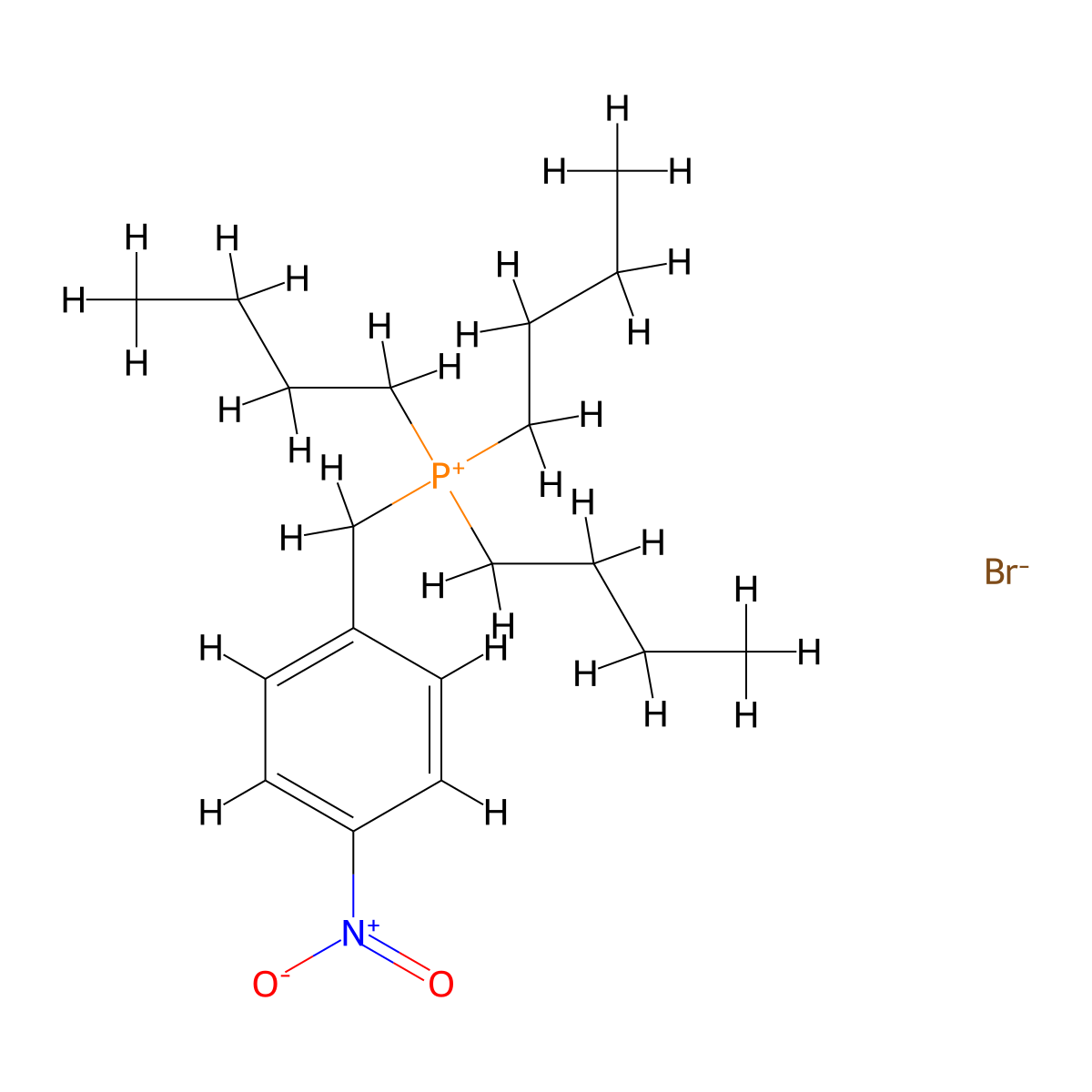 Tributyl(p-nitrobenzyl)phosphonium bromide molecular structure, CAS 6140-98-3