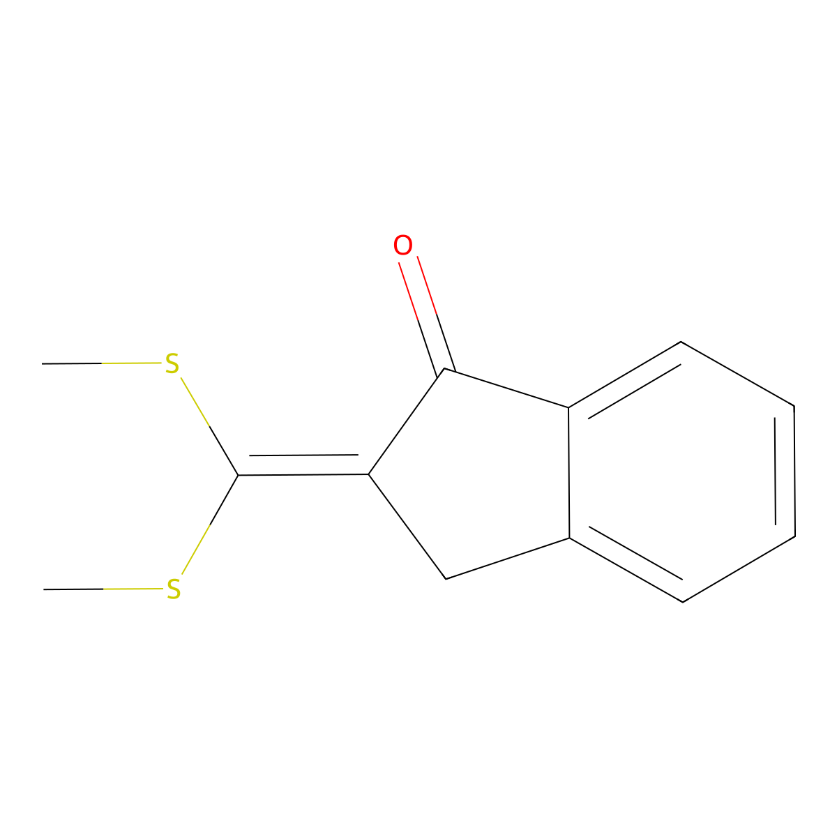 1H-Inden-1-one, 2-[bis(methylthio)methylene]-2,3-dihydro- molecular structure, CAS 61402-25-3