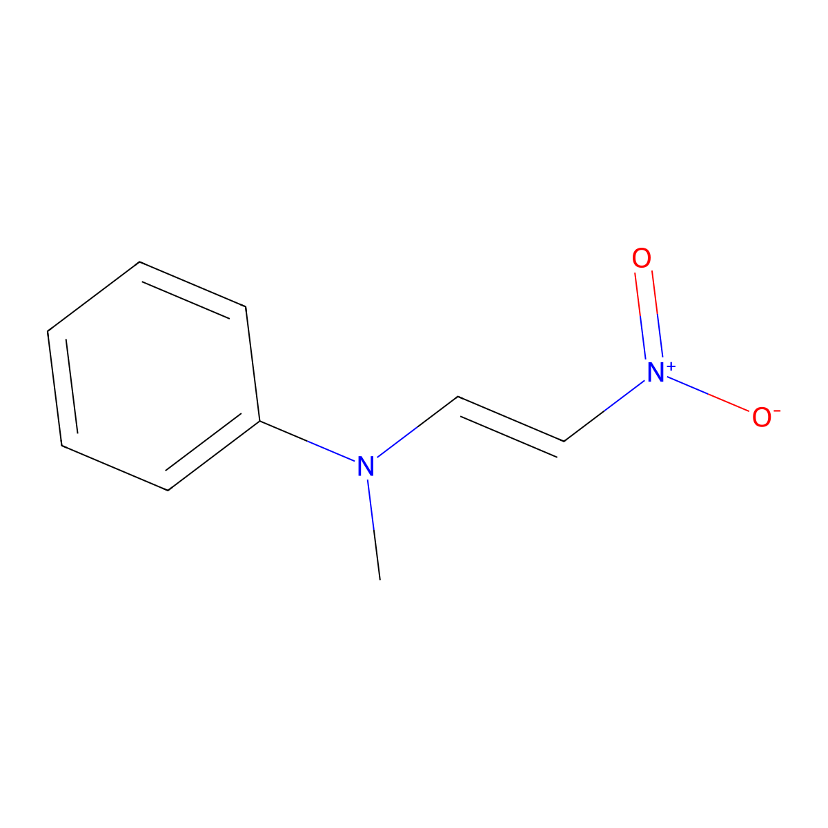 Benzenamine, N-methyl-N-(2-nitroethenyl)- molecular structure, CAS 61404-93-1