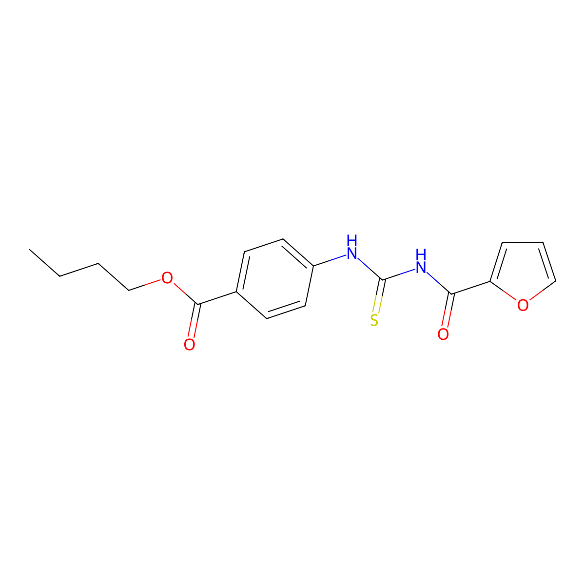 Butyl 4-(furan-2-carbonylcarbamothioylamino)benzoate molecular structure, CAS 6141-26-0