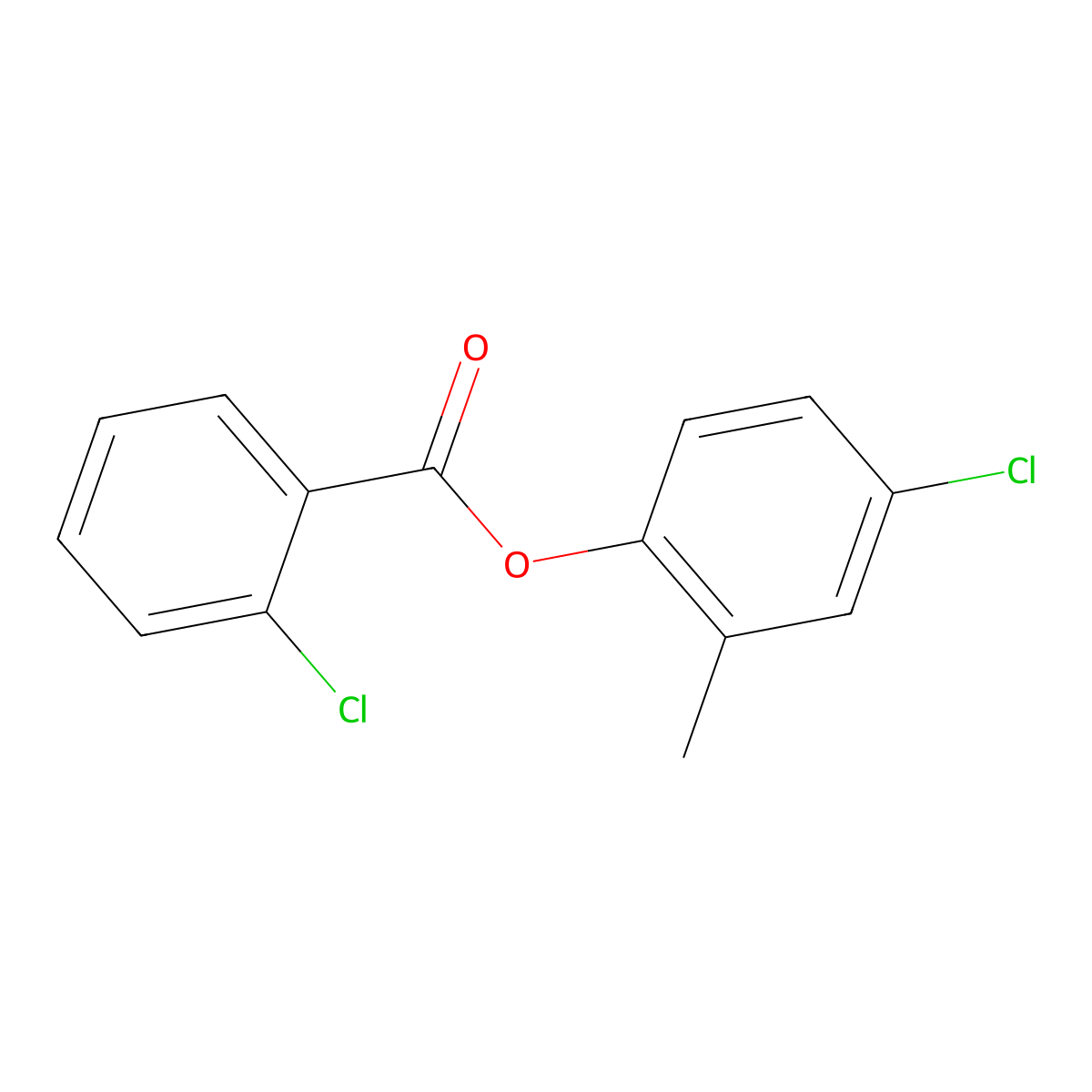 4-Chloro-2-methylphenyl 2-chlorobenzoate molecular structure, CAS 6141-61-3