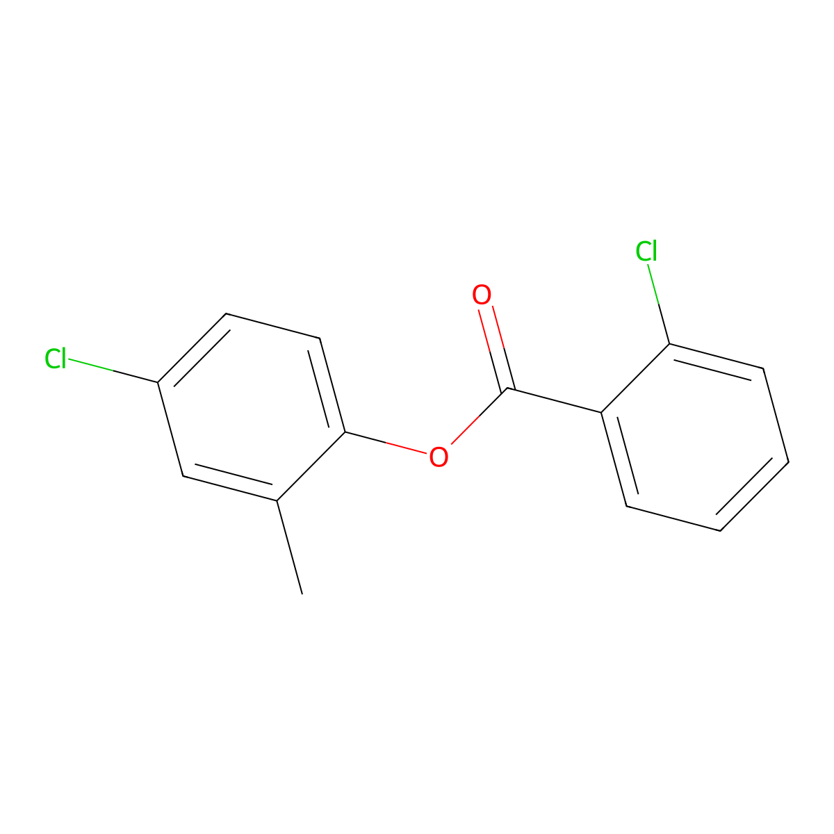4-Chloro-2-methylphenyl 2-chlorobenzoate molecular structure, CAS 6141-61-3