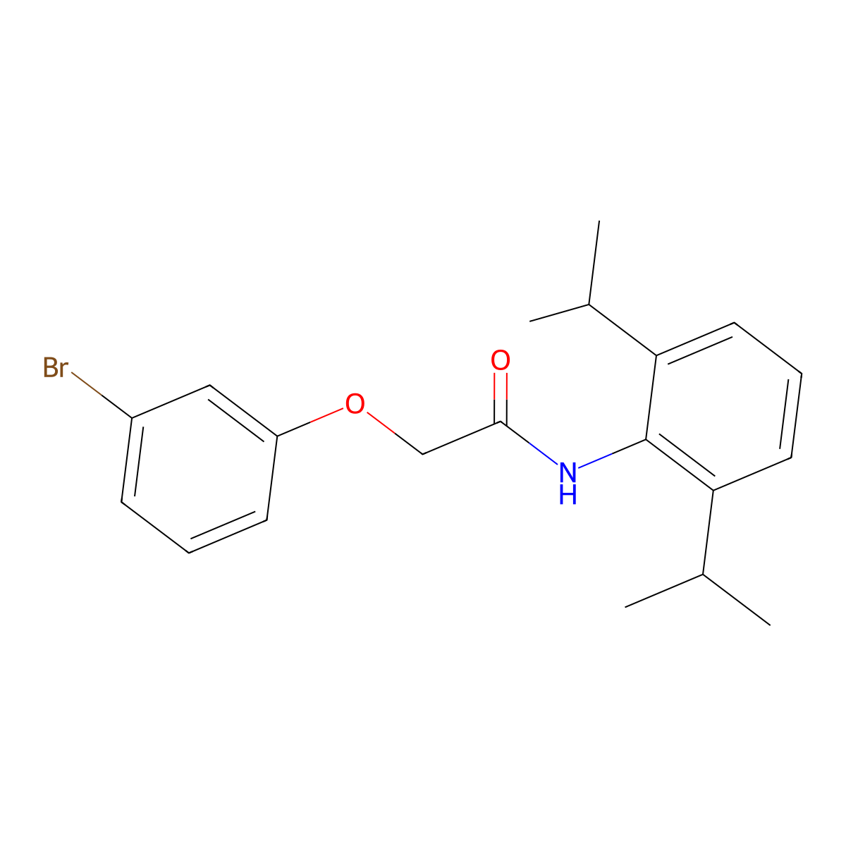 N-[2,6-bis(methylethyl)phenyl]-2-(3-bromophenoxy)acetamide molecular structure, CAS 6141-85-1