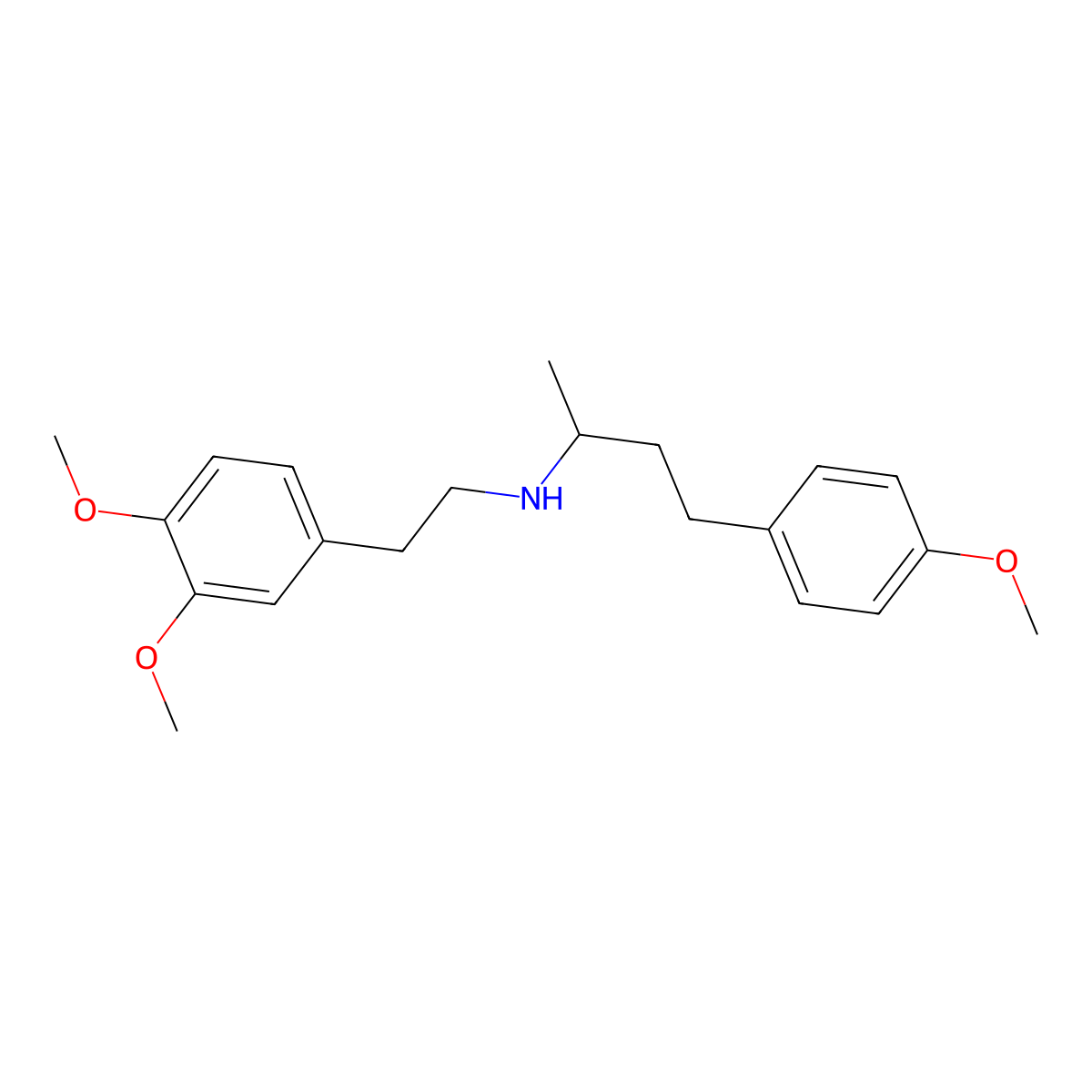 N-(2-(3,4-dimethoxyphenyl)ethyl)-4-(4-methoxyphenyl)butan-2-amine molecular structure, CAS 61413-44-3