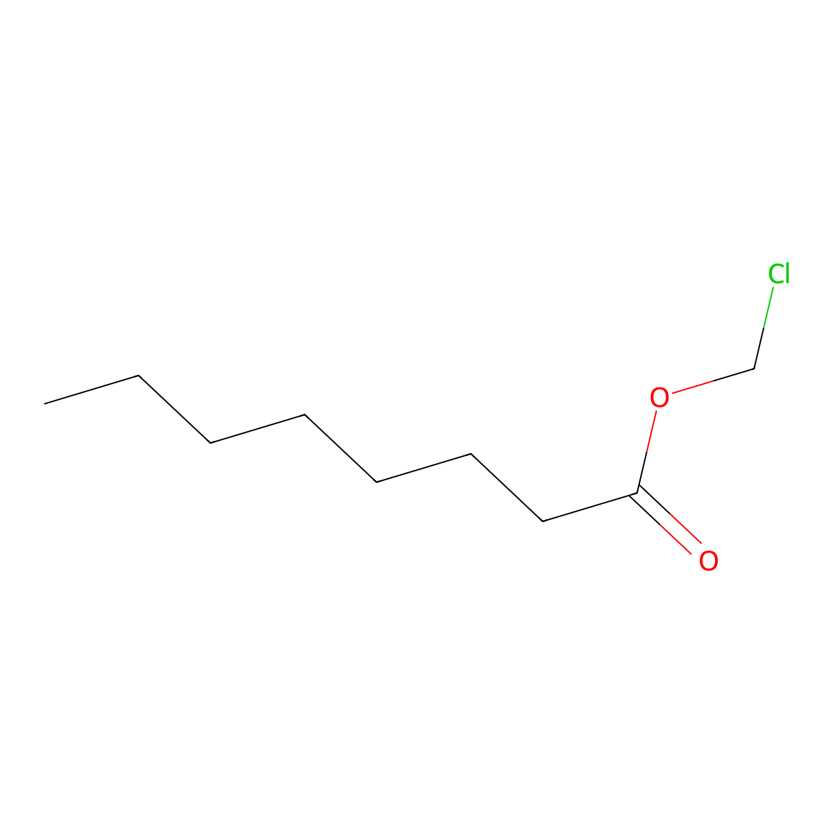 Chloromethyl octanoate molecular structure, CAS 61413-70-5