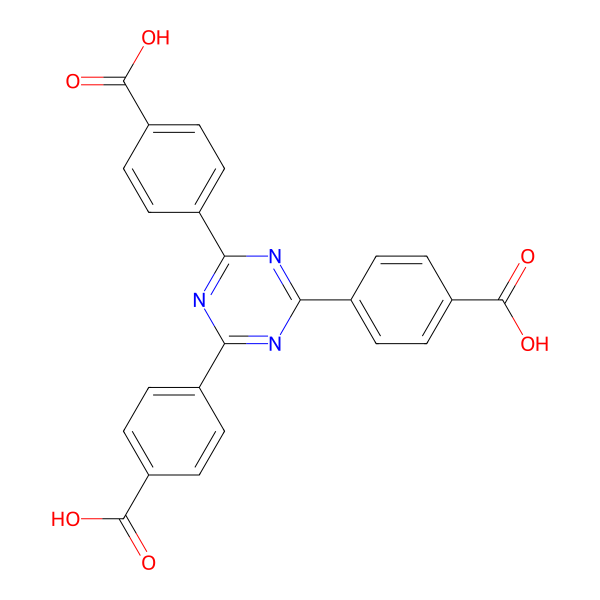 2,4,6-Tris(4-carboxyphenyl)-1,3,5-triazine molecular structure, CAS 61414-16-2