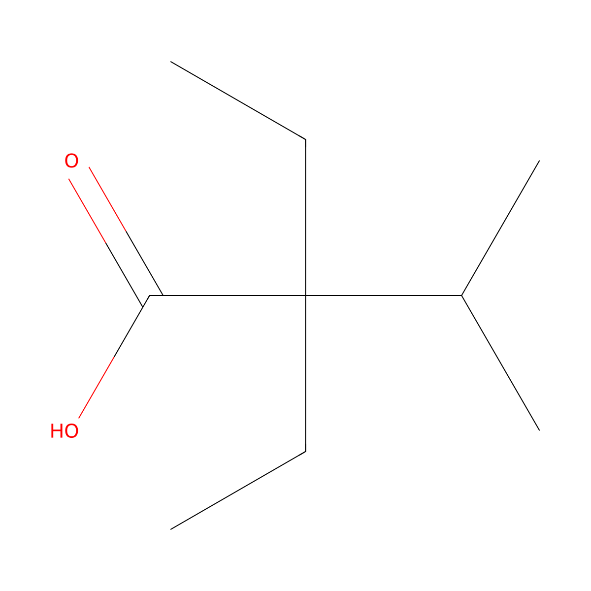 2,2-Diethyl-3-methylbutanoic acid molecular structure, CAS 61415-95-0