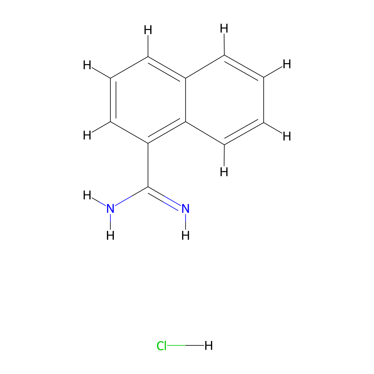 Naphthalene-1-carboxamidine hydrochloride molecular structure, CAS 61416-82-8