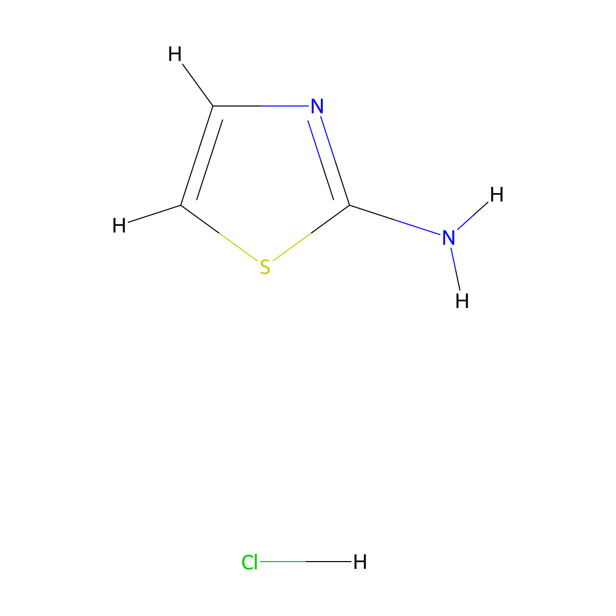 2-Aminothiazole hydrochloride molecular structure, CAS 6142-05-8