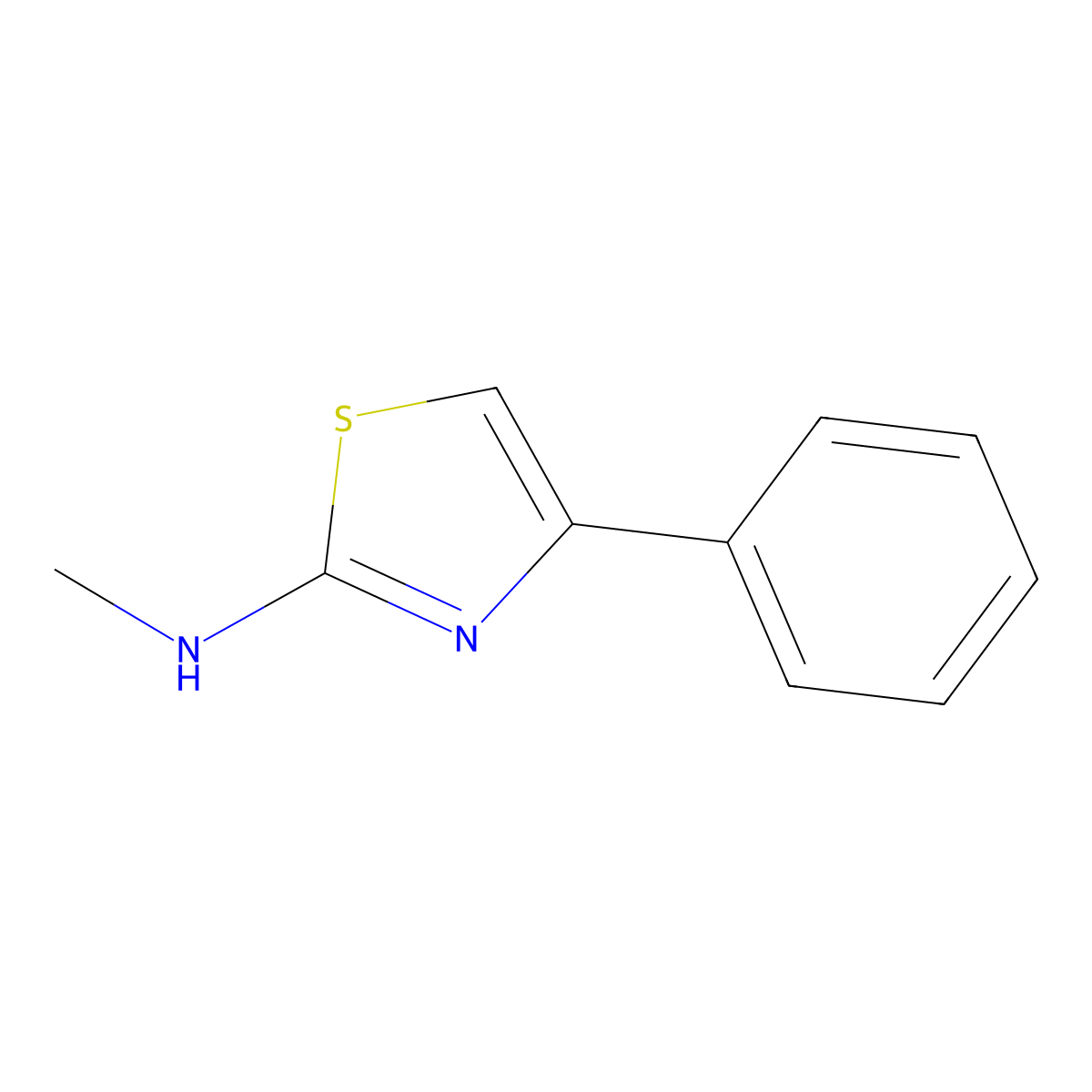 N-methyl-4-phenylthiazol-2-amine molecular structure, CAS 6142-11-6