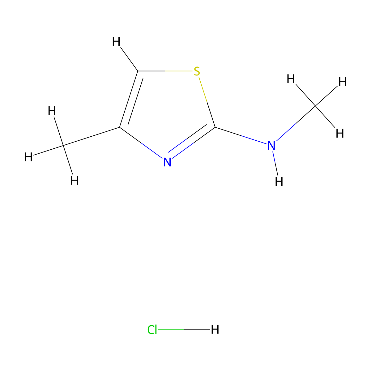 N,4-Dimethylthiazol-2-amine hydrochloride molecular structure, CAS 6142-17-2