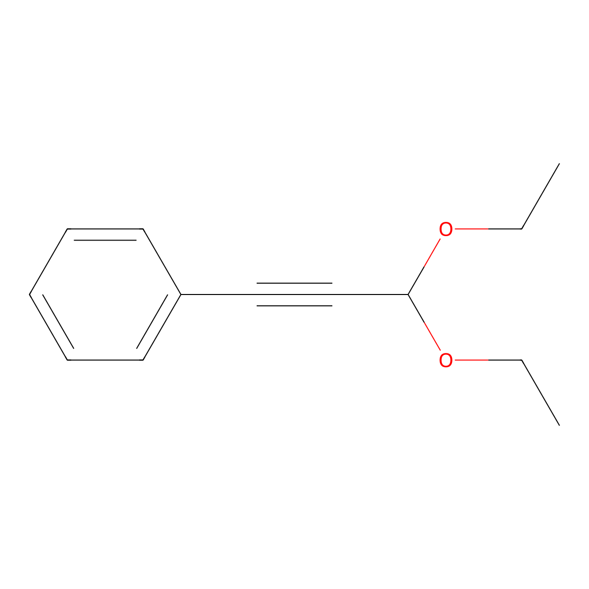 Phenylpropargyl aldehyde diethyl acetal molecular structure, CAS 6142-95-6